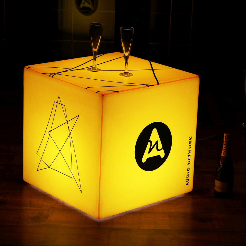 Lampe Personnalisée Logo, Enseigne Lumineuse, Cube LED Tabouret Table Estampillé, Boîte Éclairée Sans Cadre Événement Professionnel, Expo Salon
