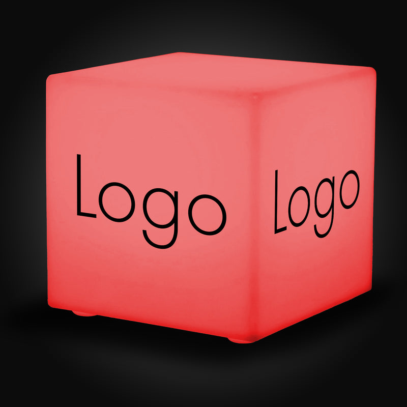 Cube Lumineux LED sur Mesure avec Logo, Panneau Illuminé Carré Sans Fil Multicolore, Caisson Lumineux Personnalisable pour Cérémonie de Prix