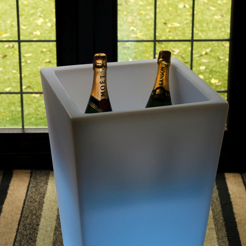 75 cm Seau à vin LED Refroidisseur de champagne jardin Seau à glace éclairé pour boissons plein air