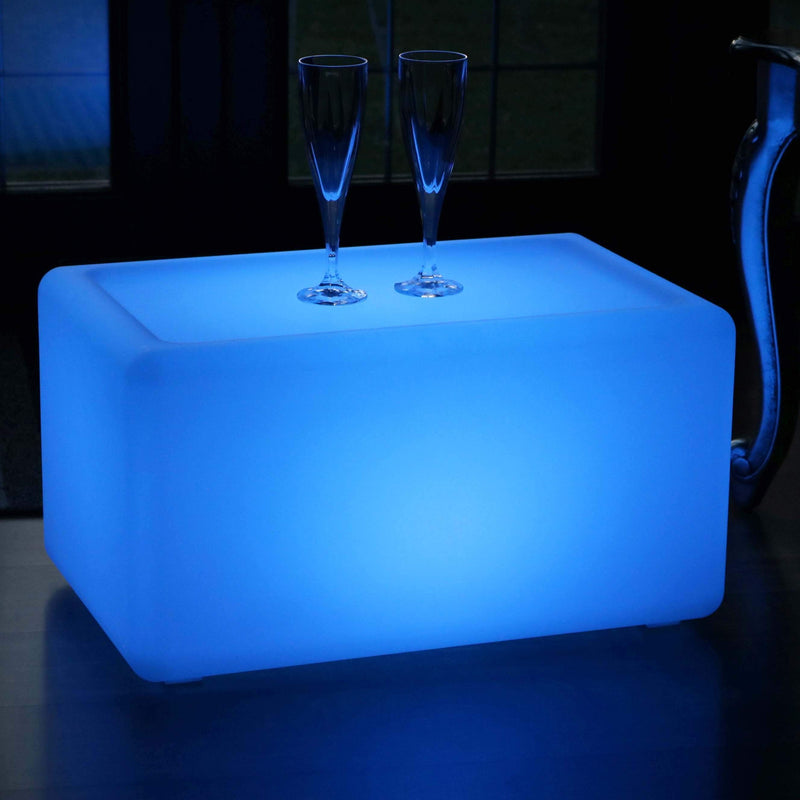 Banc Lumineux, Siège Meuble LED, Lampe de Sol Moderne Multicolore sans Fil