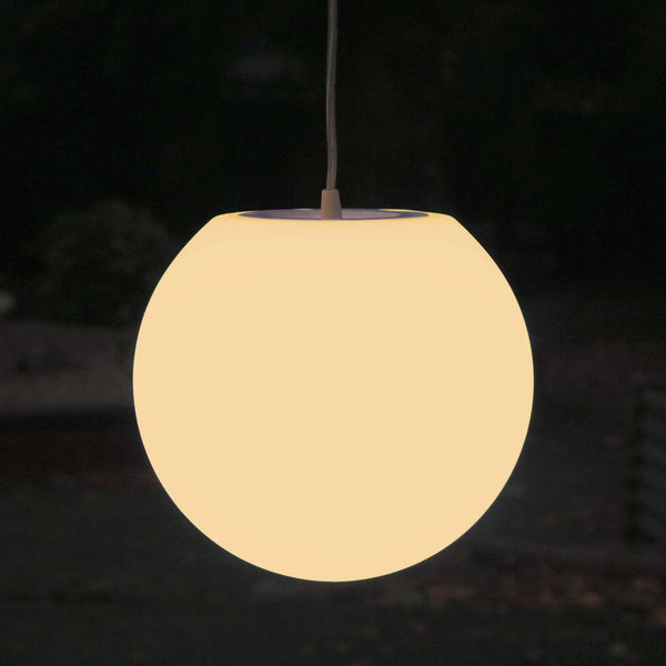 Lampe Suspension Chambre, Plafonnier Boule 25cm, LED E27 Blanc Chaud