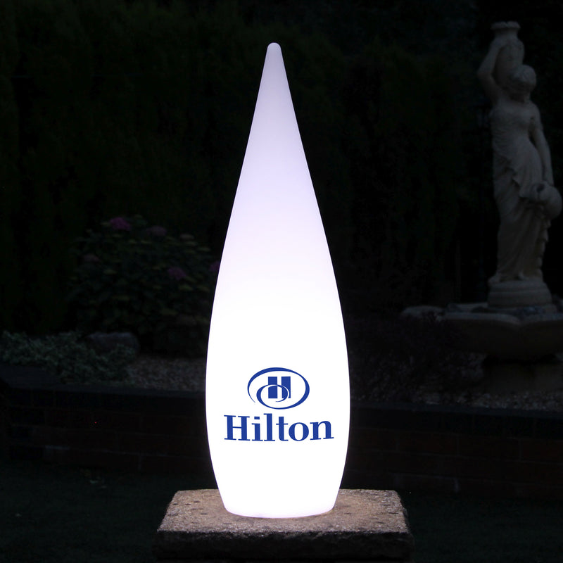 Lampe LED Goutte d'Eau Personnalisable Estampilée avec Logo, Enseigne Lumineuse sur Pied Unique pour Événement d'Entreprise, Salon, Exposition