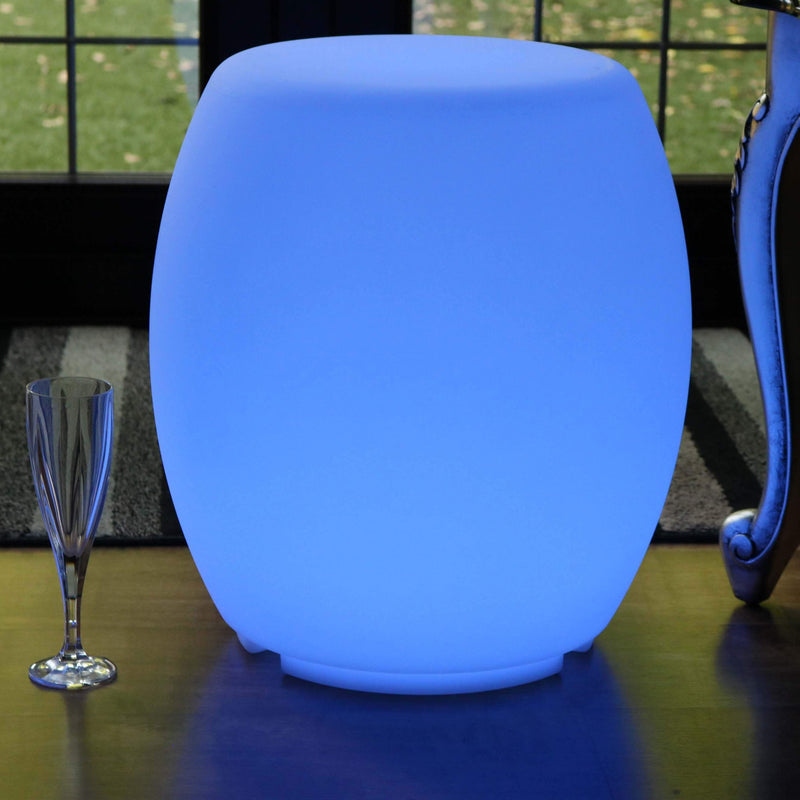 Tabouret Meuble Lumineux, Lampadaire LED sans Fil, Lampe de Sol Salon