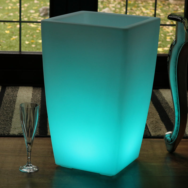 Seau à champagne Porte-glaçons LED 50cm sur pied Refroidisseur de bouteille de vin extérieur jardin