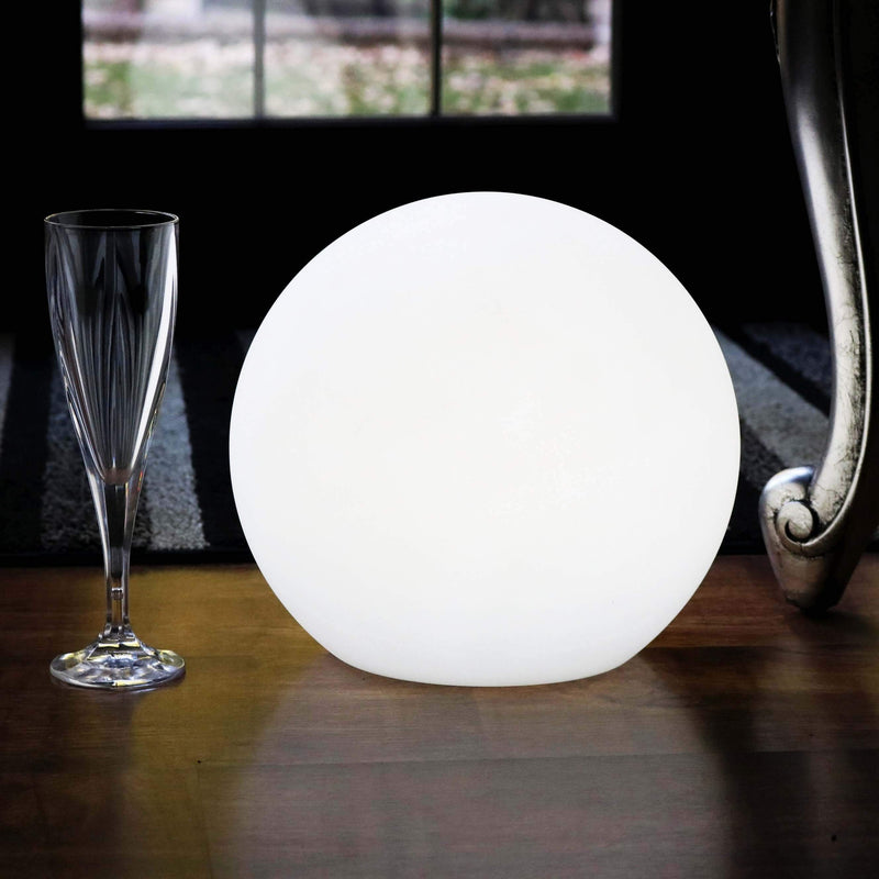 Lampe Table Rechargeable, Boule LED Réglable avec Télécommande, 25cm