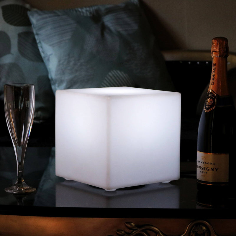 Lampe de Chevet LED sur Secteur, Cube RGB Multicolore, 20 x 20 cm