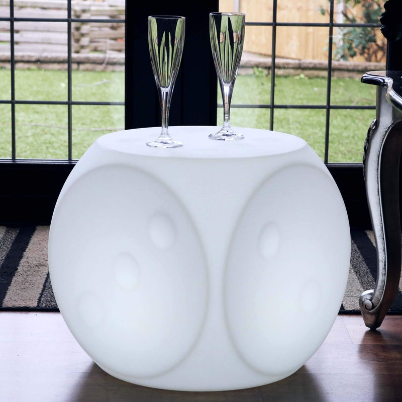 Tabouret Cube Lumineux LED, Lampadaire Rechargeable 40cm, Lumière Sensiorelle