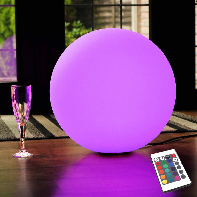 Lampadaire Boule LED sur Secteur, 40cm, Lampe Sol Multicolore Réglable