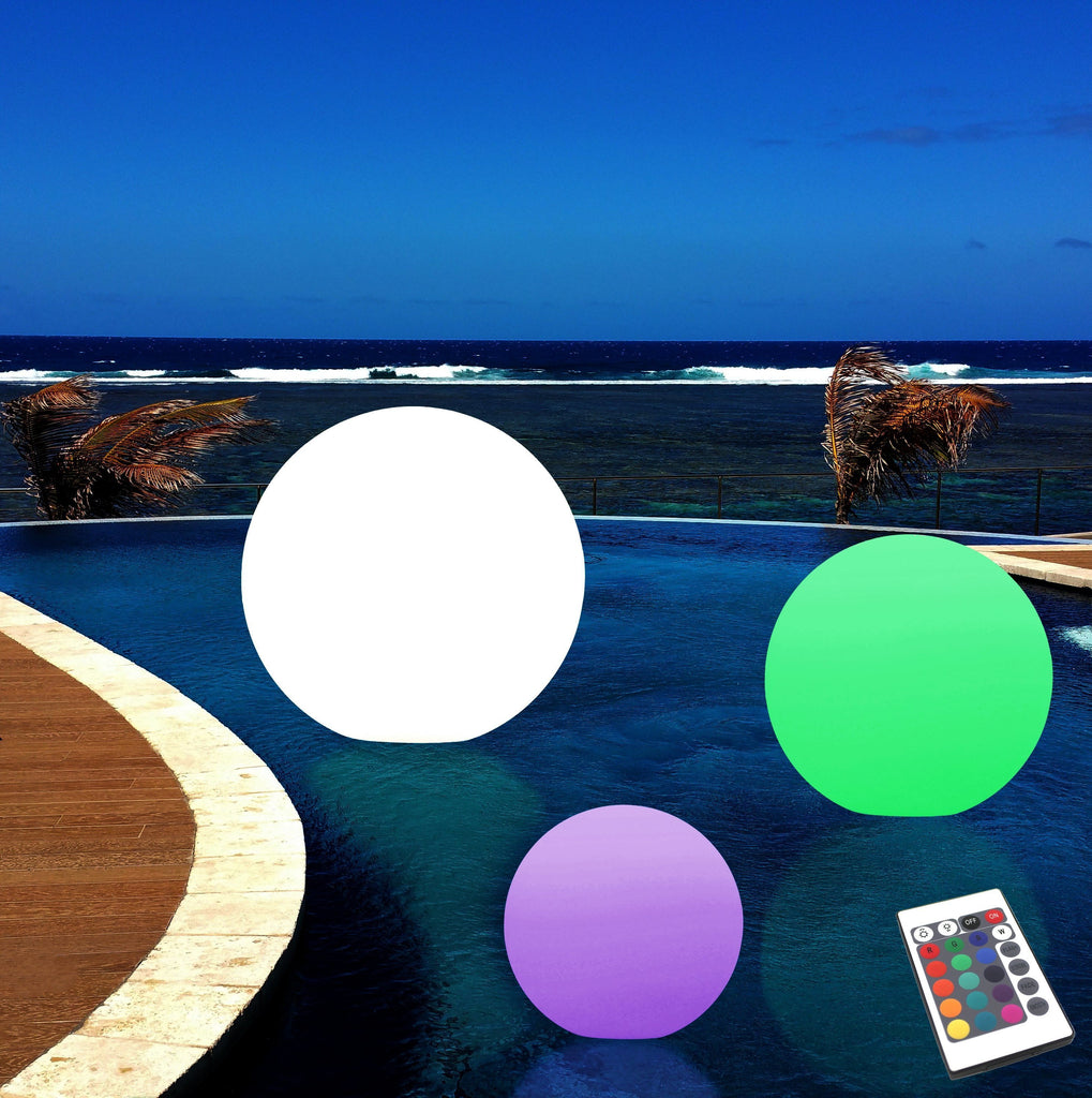 Boule flottante extérieure lumineuse lampe de jardin boule lumineuse piscine,  résistant aux intempéries, rouge bleu vert