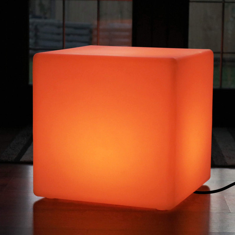 Grand Cube Siège Lumineux LED avec Télécommande, Changement de Couleur, 50cm