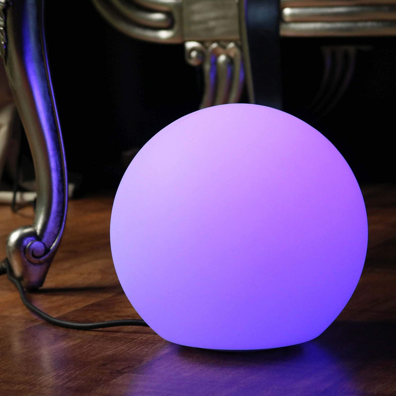Lampe Table 30cm sur Secteur, Sphère LED Multicolore avec Télécommande