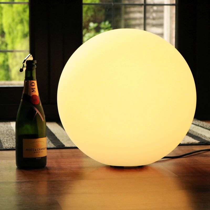 Lampadaire Boule LED sur Secteur, 40cm, Lampe Sol Multicolore Réglable