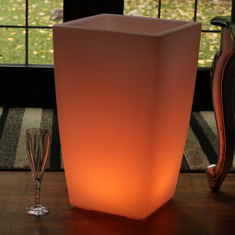 Seau à champagne Porte-glaçons LED 50cm sur pied Refroidisseur de bouteille de vin extérieur jardin