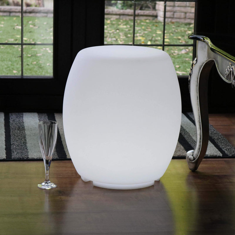 Tabouret Meuble Lumineux, Lampadaire LED sans Fil, Lampe de Sol Salon