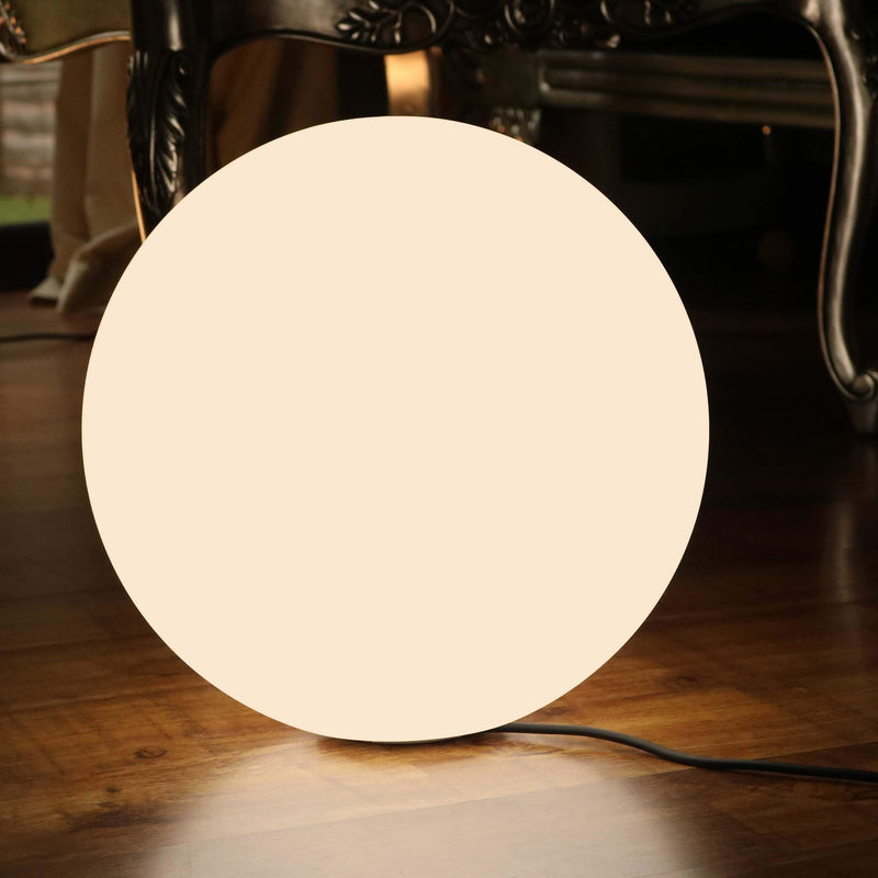 Lampe Sol Salon, Boule 40cm, Lampadaire sur Pied LED E27, Blanc Chaud