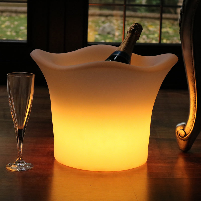 Seau à glace LED jardin extérieur Refroidisseur vin éclairage patio couleur changeante sur secteur