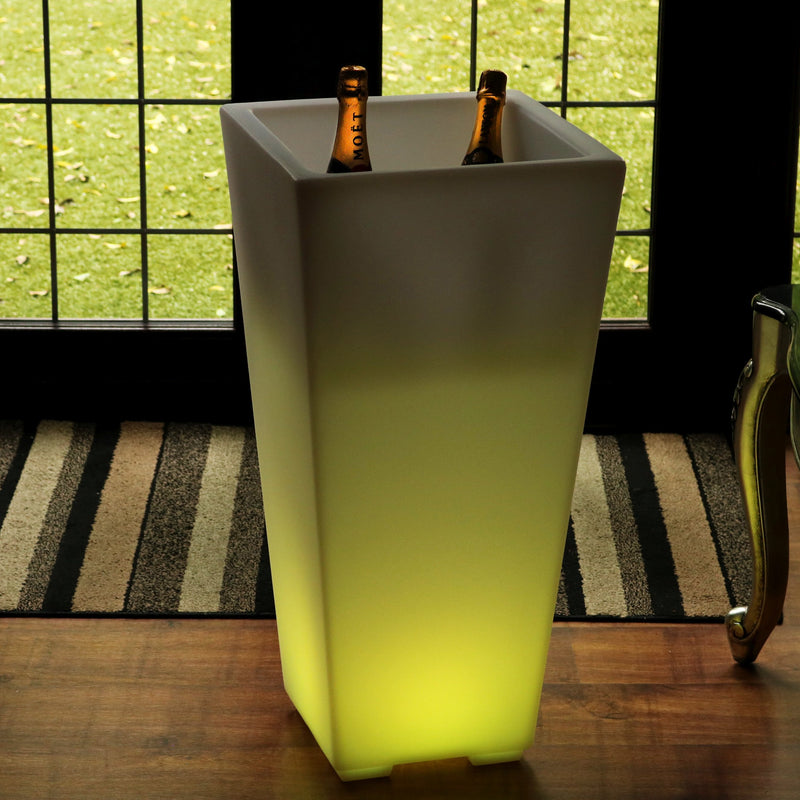 75 cm Seau à vin LED Refroidisseur de champagne jardin Seau à glace éclairé pour boissons plein air