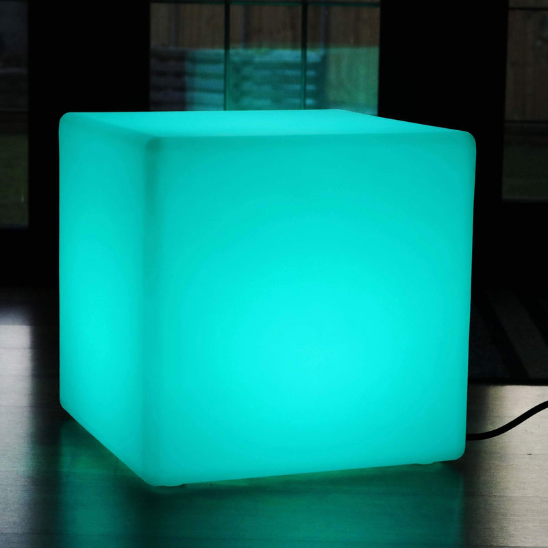 Grand Cube Siège Lumineux LED avec Télécommande, Changement de Couleur, 50cm