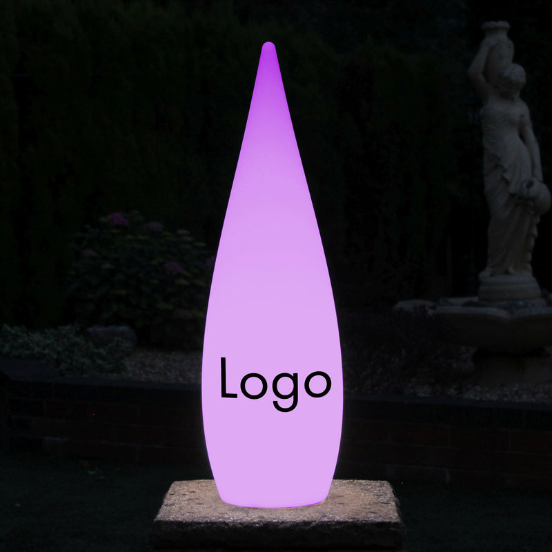 Lampe LED Goutte d'Eau Personnalisable Estampilée avec Logo, Enseigne Lumineuse sur Pied Unique pour Événement d'Entreprise, Salon, Exposition