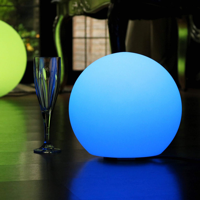Lampe Table 30cm sur Secteur, Sphère LED Multicolore avec Télécommande