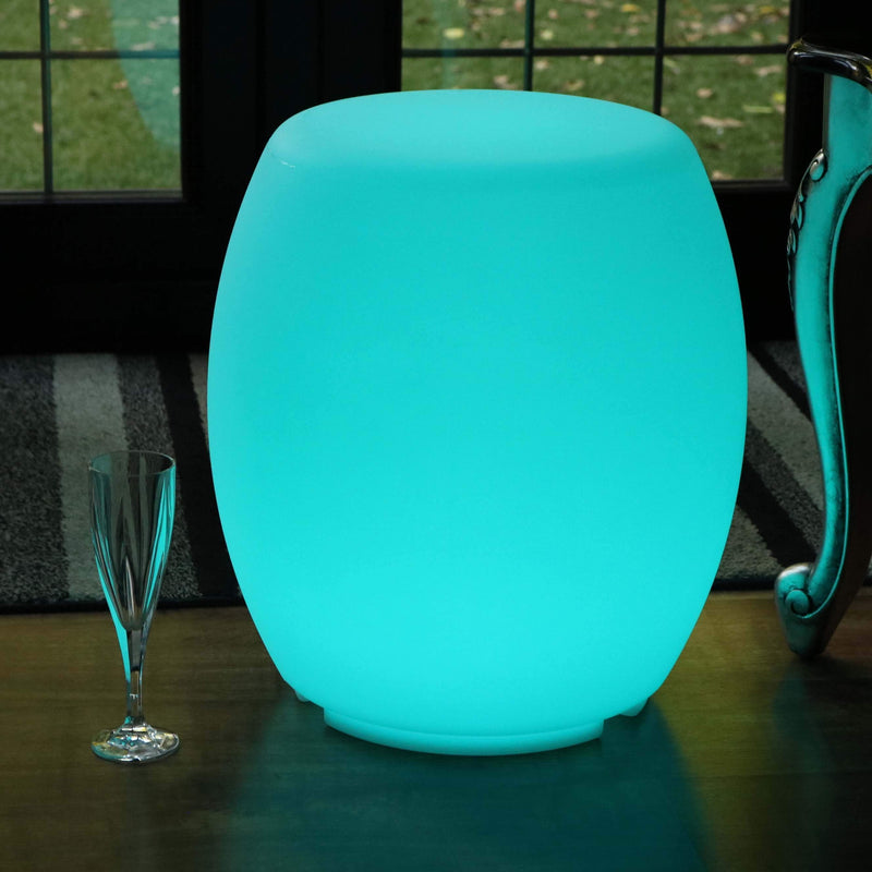 Tabouret Meuble Lumineux, Lampadaire LED sans Fil, Lampe de Sol Salon