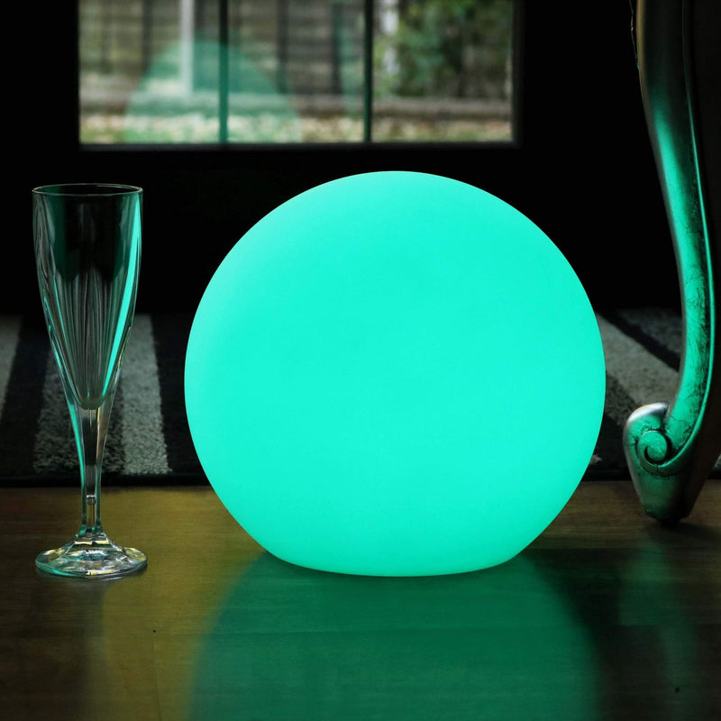 Lampe Table Rechargeable, Boule LED Réglable avec Télécommande, 25cm