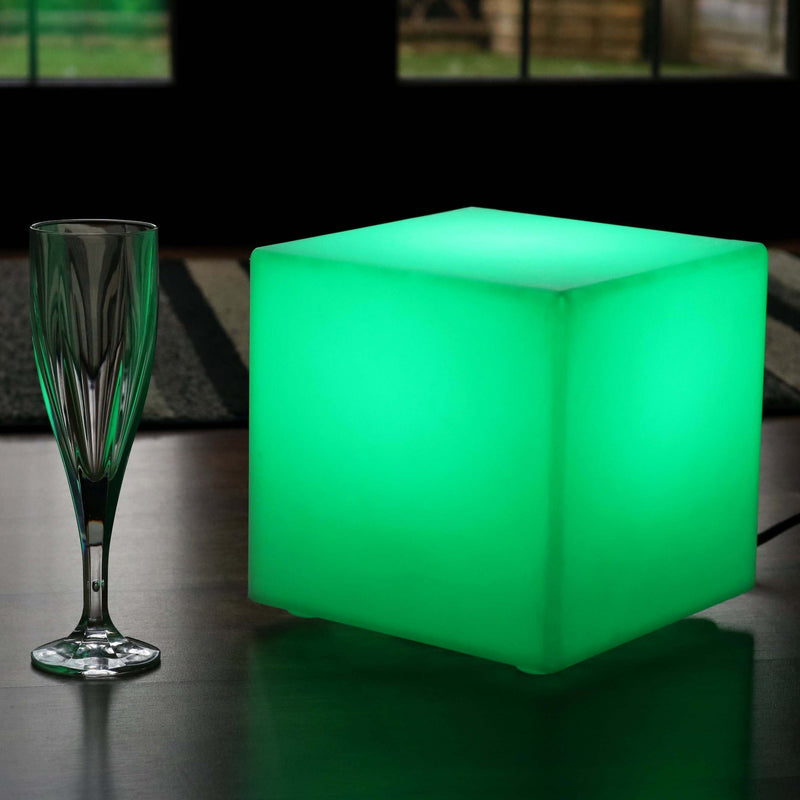 Lampe de Chevet LED sur Secteur, Cube RGB Multicolore, 20 x 20 cm