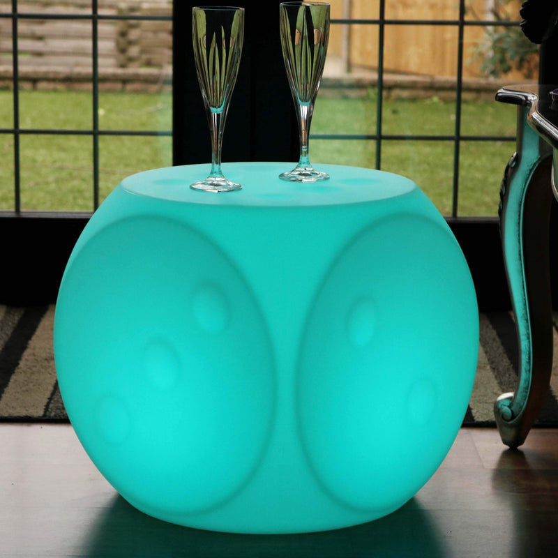 Tabouret Cube Lumineux LED, Lampadaire Rechargeable 40cm, Lumière Sensiorelle