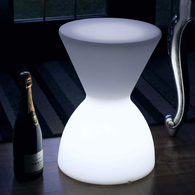 Tabouret LED Lumineux, Lampadaire Siège Table Basse Multicolore sans Fil