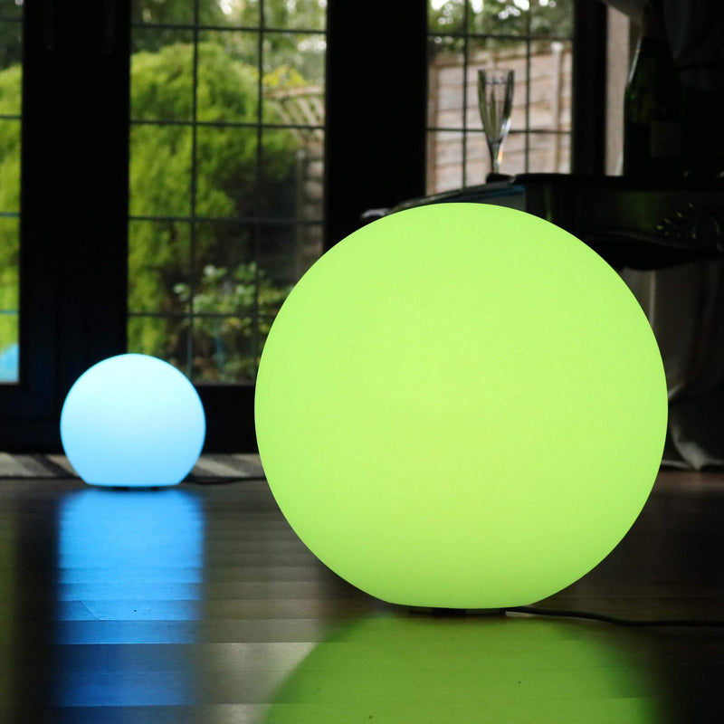 Lampe Chevet Multicolore sur Secteur, Boule 20cm LED RGB avec Télécommande