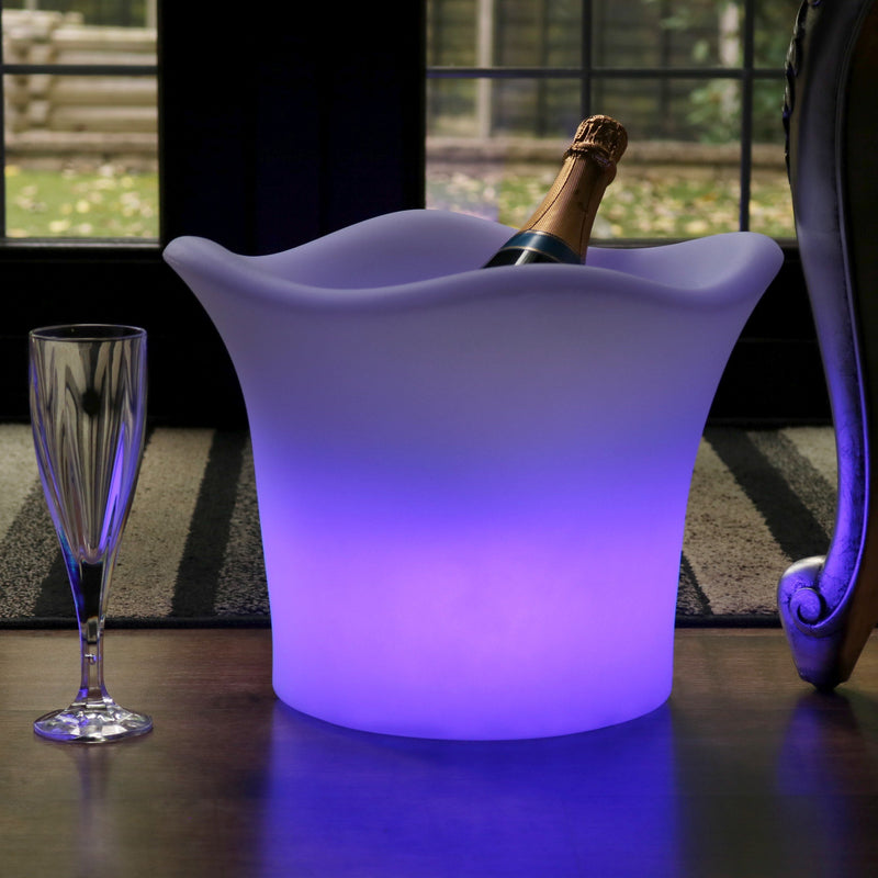Seau à glace LED jardin extérieur Refroidisseur vin éclairage patio couleur changeante sur secteur