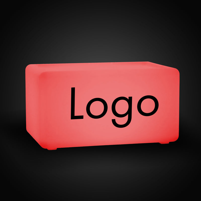 Caisson Lumineux avec Logo, Banc Tabouret Siège LED Personnalisé avec Marque, Panneau d'Affichage Sur Mesure pour Marketing Événementiel