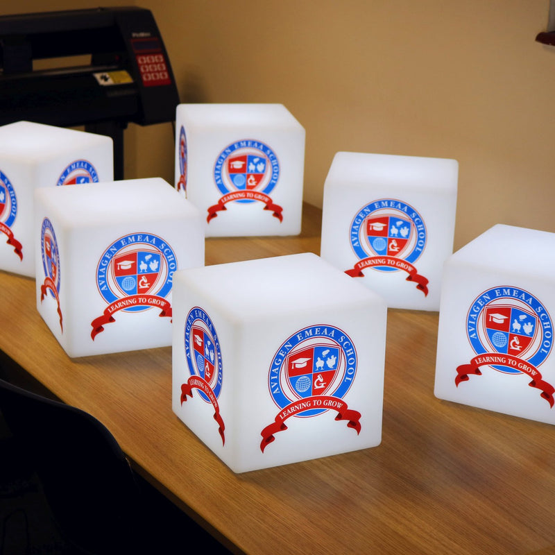 Enseigne Lumineuse Personnalisable Marque Logo Marque, Cube Lumineux LED Centre de Table Événement Entreprise pour Salon, Soirée de Lancement