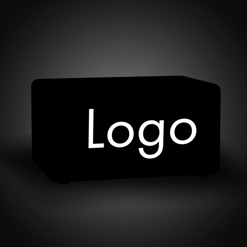 Caisson Lumineux avec Logo, Banc Tabouret Siège LED Personnalisé avec Marque, Panneau d'Affichage Sur Mesure pour Marketing Événementiel