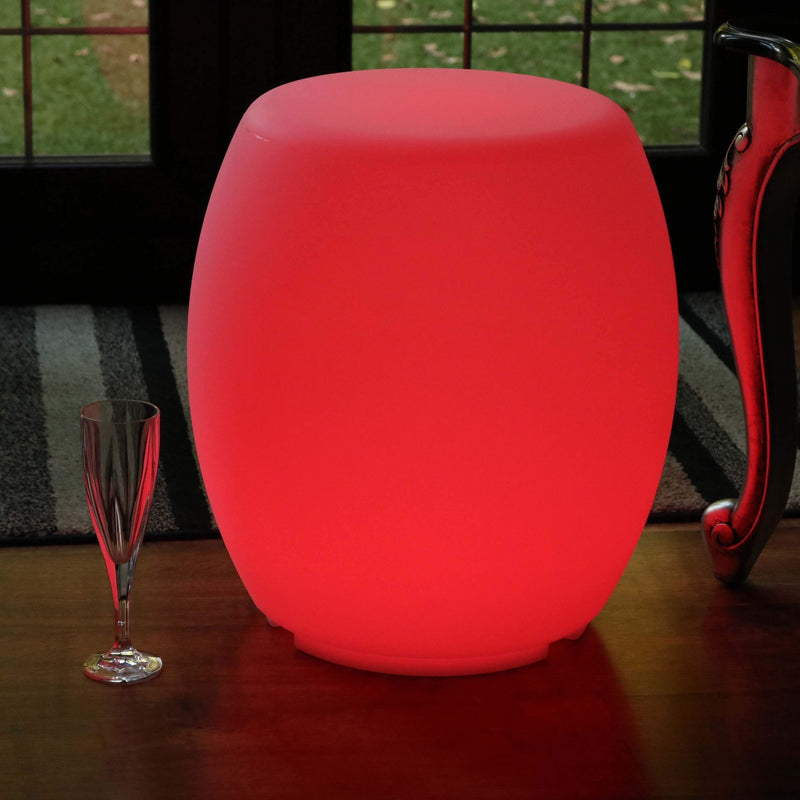 Tabouret Meuble Lumineux, Lampadaire LED sans Fil, Lampe de Sol Salon