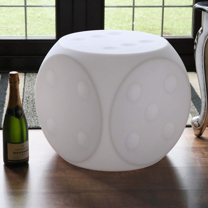 Tabouret Cube Lumineux LED, Lampadaire Rechargeable 40cm, Lumière Sensiorelle