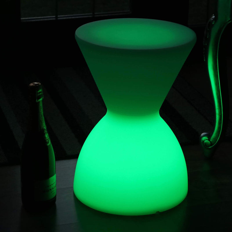 Tabouret LED Lumineux, Lampadaire Siège Table Basse Multicolore sans Fil