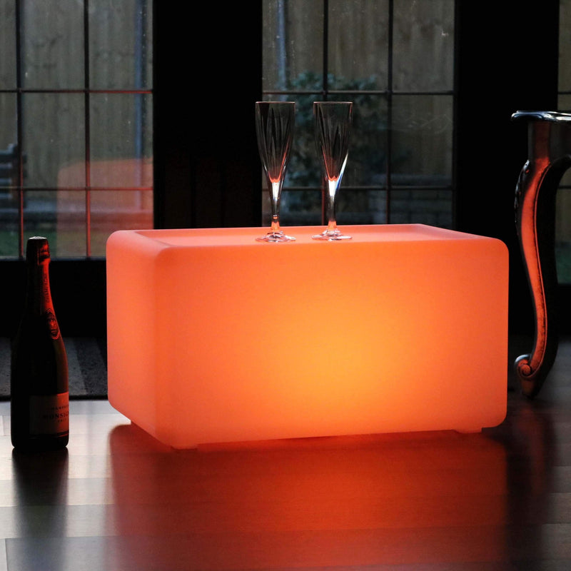 Banc Lumineux, Siège Meuble LED, Lampe de Sol Moderne Multicolore sans Fil