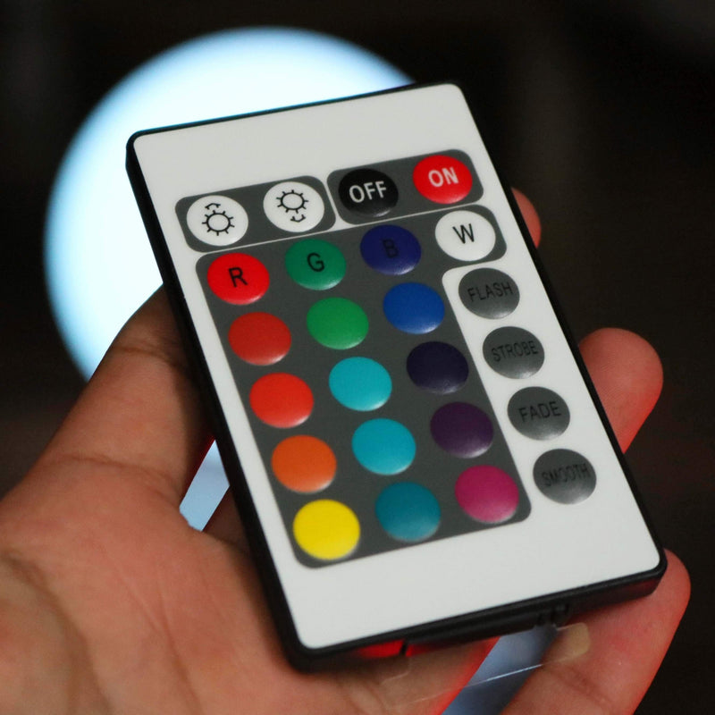 Lampe Chevet Multicolore sur Secteur, Boule 20cm LED RGB avec Télécommande