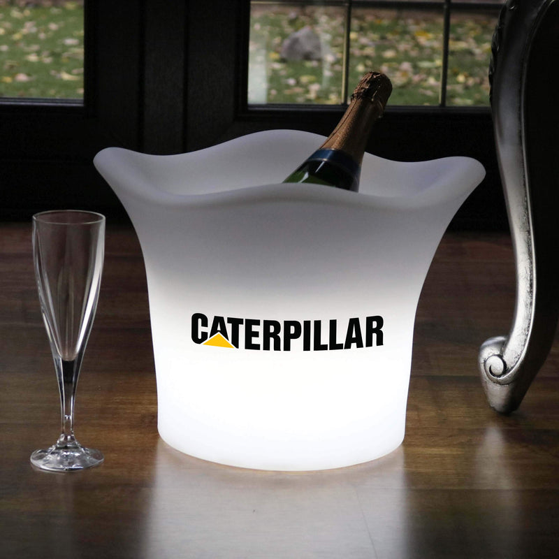 Sceau à Glaçons Champagne Refroidisseur de Vin LED Personnalisé Logo, Centre de Table Lumineux Unique Estampillé pour Marketing Événement Entreprise
