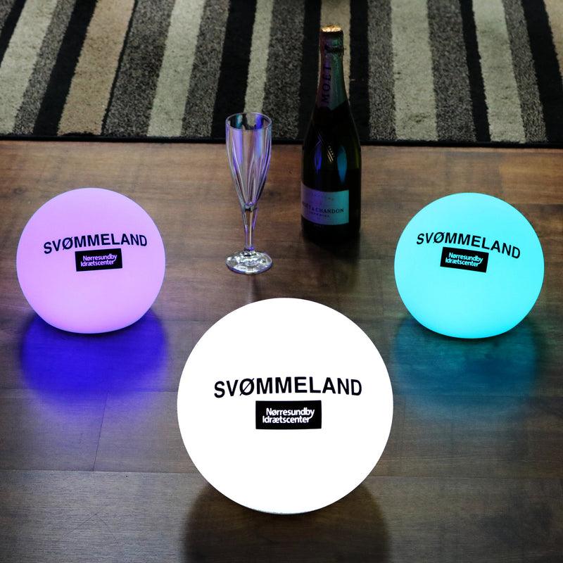 Lampe LED Ronde Personnalisable, Lampe Boule Globe de Surface Estampillée, Décoration Illuminée de Surface Éclairée pour Conférence, Événement