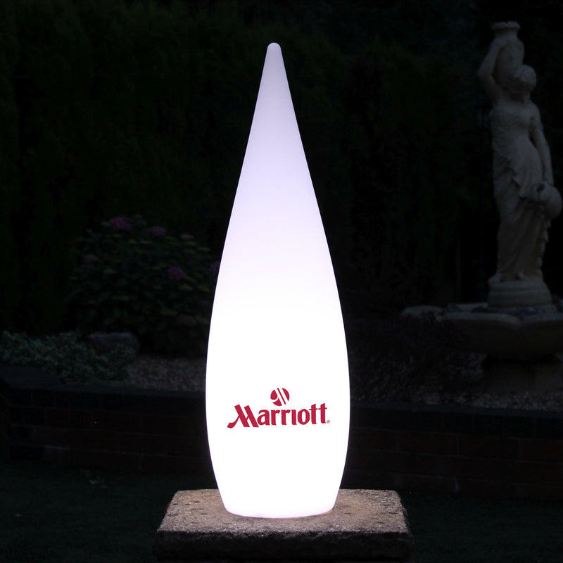 Lampe LED Goutte d'Eau Personnalisable Estampilée avec Logo, Enseigne Lumineuse sur Pied Unique pour Événement d'Entreprise, Salon, Exposition