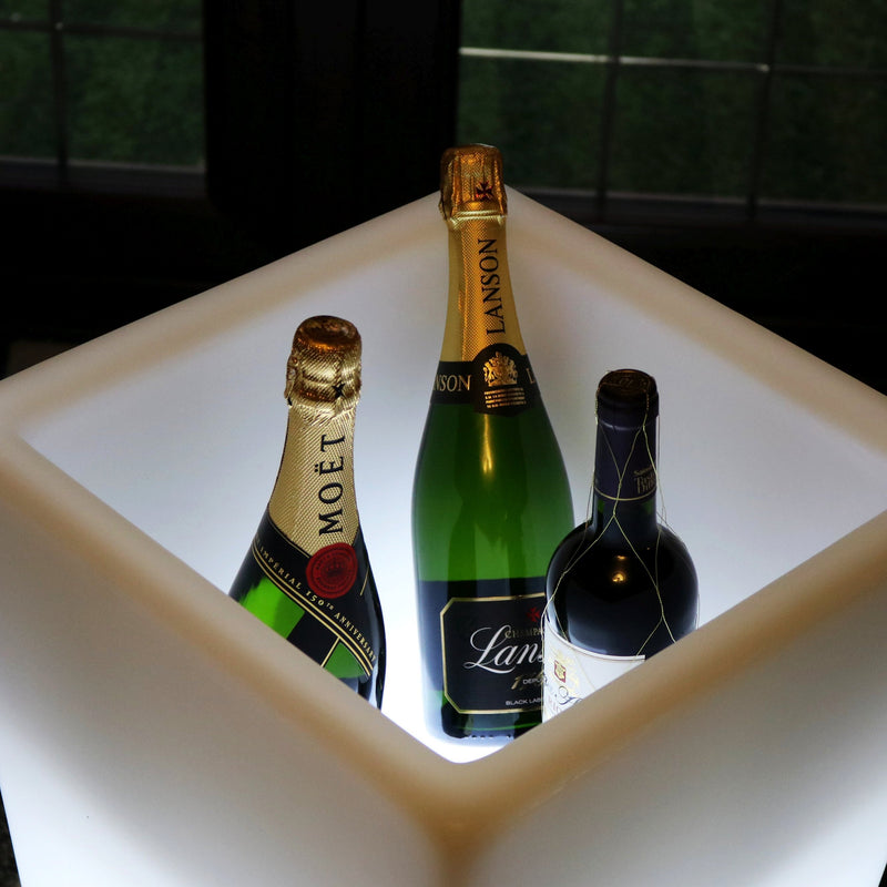 75 cm Seau à vin LED Refroidisseur de champagne jardin Seau à glace éclairé pour boissons plein air