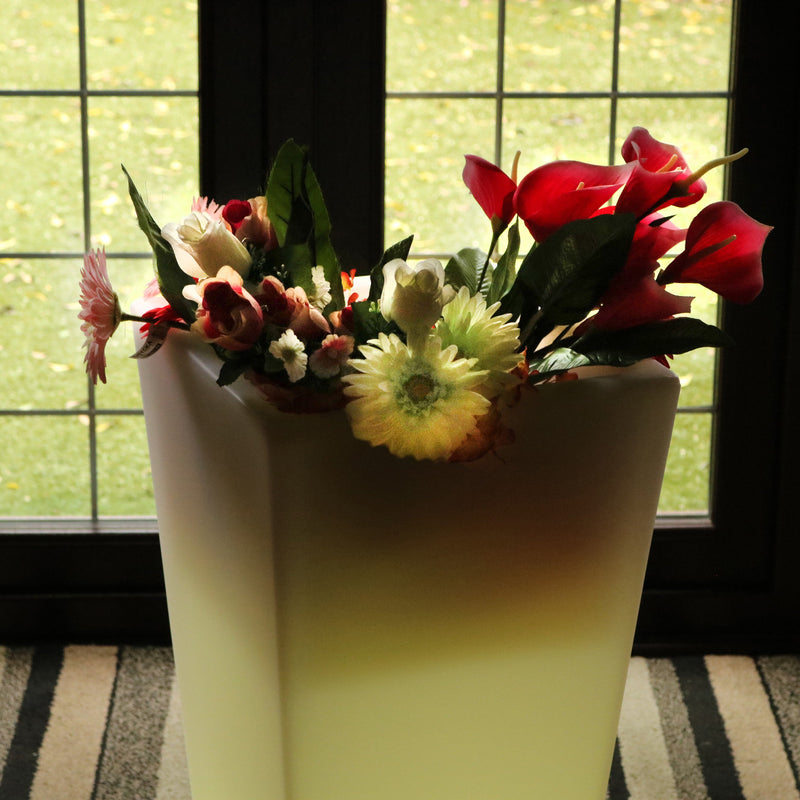 Vase à fleurs LED Pot de plantes, grand vase sur pied de 75 cm, lampe de sol pour jardin extérieur