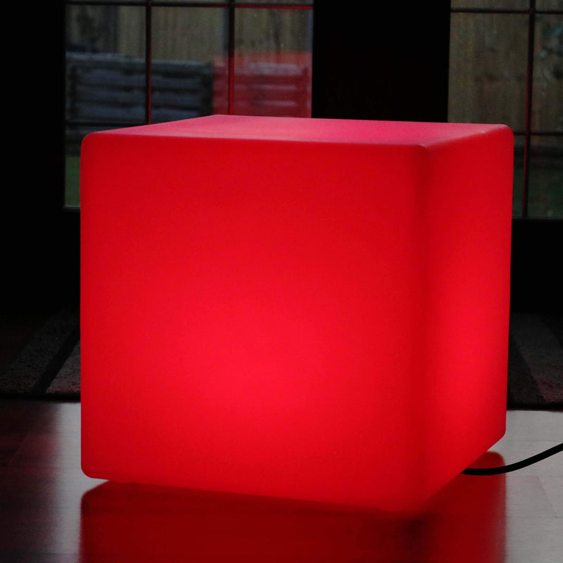 Grand Cube Siège Lumineux LED avec Télécommande, Changement de Couleur, 50cm