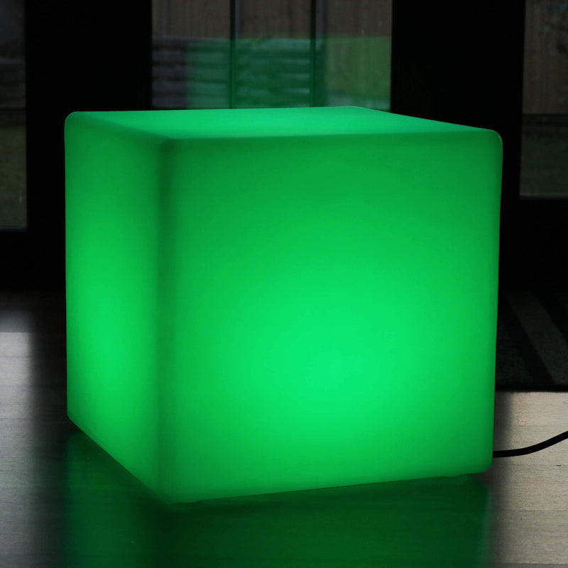 60 cm Cube LED sur Secteur, Tabouret Lumineux, Grande Lampe de Sol Multicolore RGB