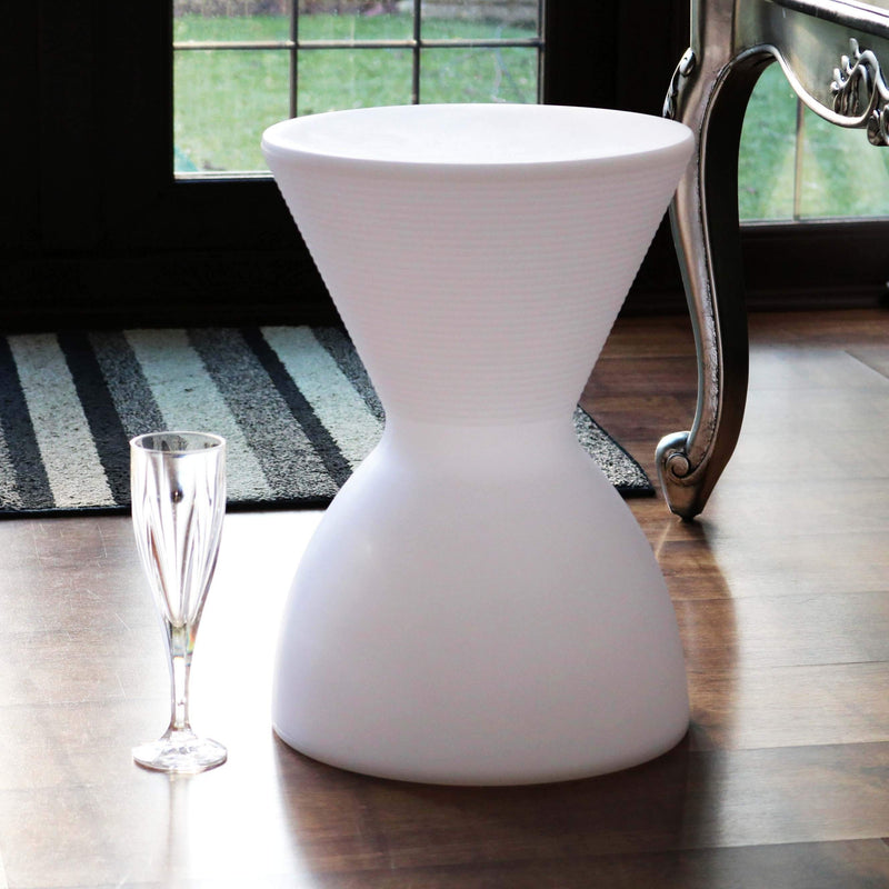 Tabouret LED Lumineux, Lampadaire Siège Table Basse Multicolore sans Fil