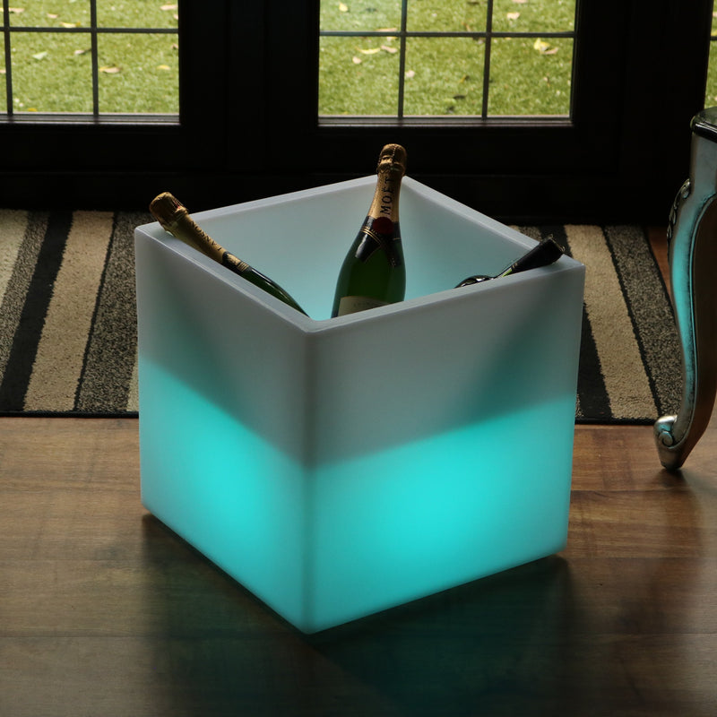 Présentoir à boissons LED, étagère à vin pour champagne, bar mobile modulaire éclairé, 40 x 40 cm