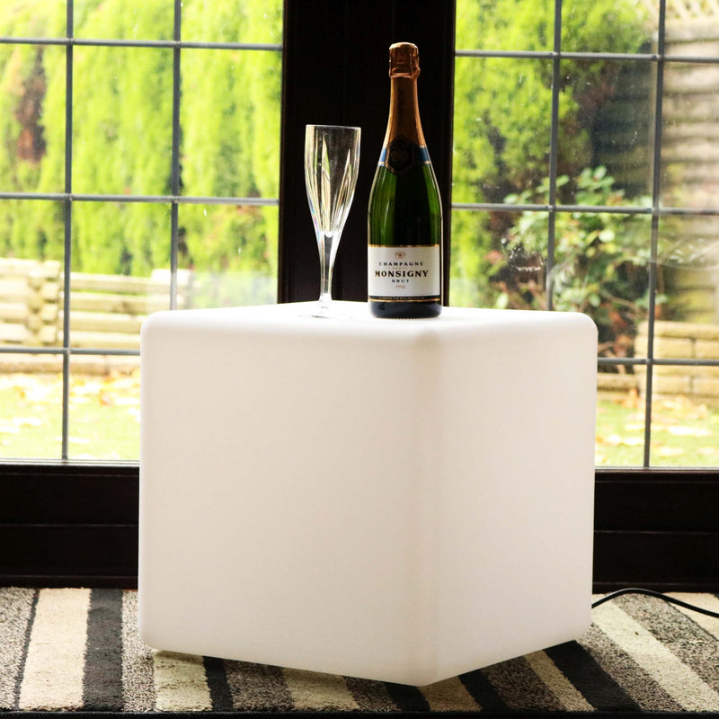 Cube LED 40cm sur Secteur, Tabouret Lumineux, Lampadaire Multicolore