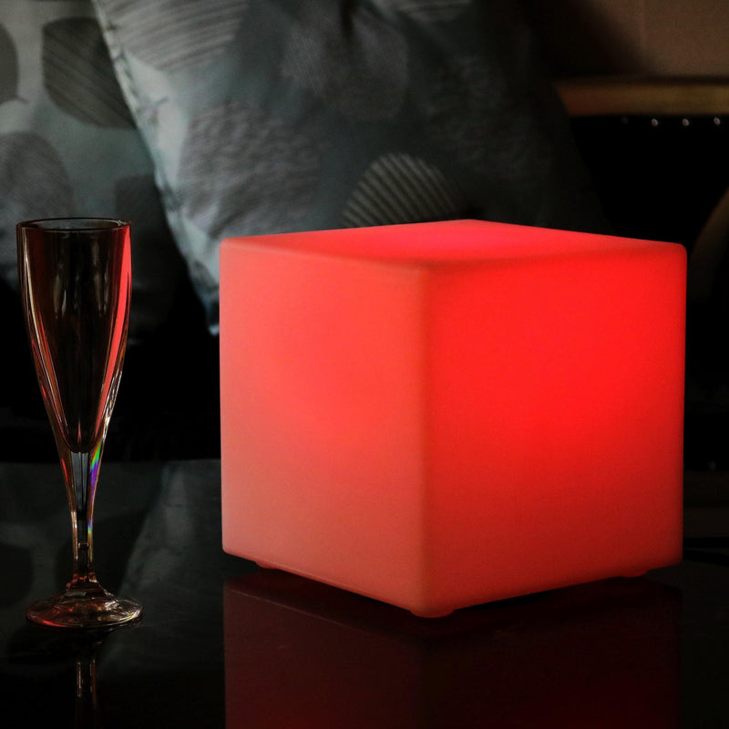 Lampe de Chevet LED sur Secteur, Cube RGB Multicolore, 20 x 20 cm